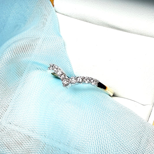 Yellow Gold Real Diamond Wishbone Ring
