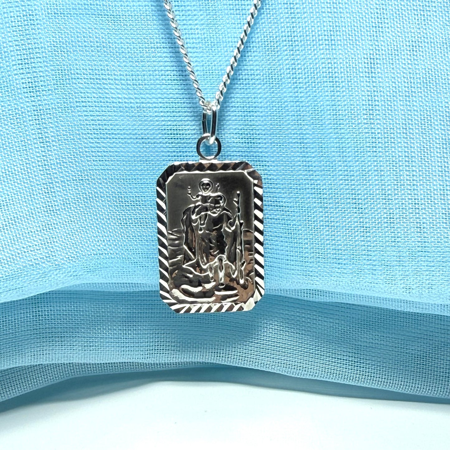 Solid St. Christopher with a chain