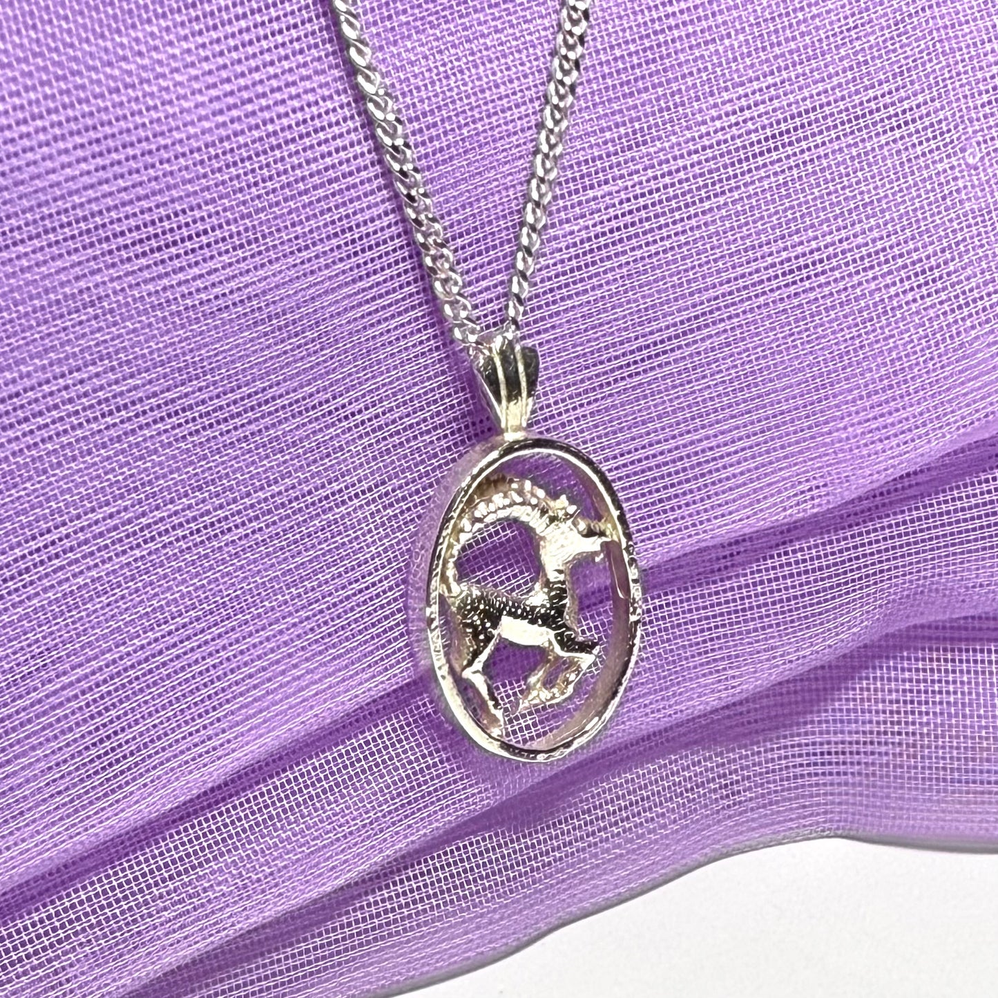 Aires Ram Zodiac Oval Necklace Sterling Silver Pendant
