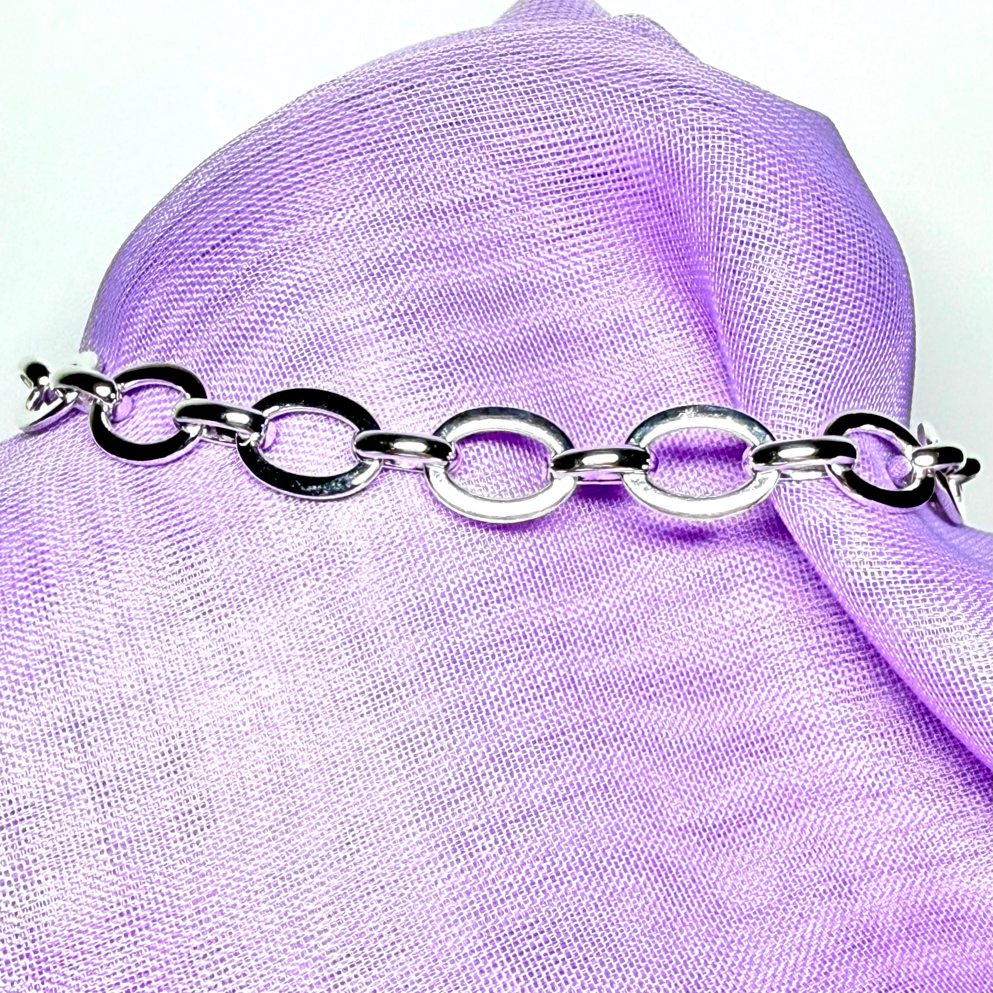 Oval Link Ladies Polished Solid Sterling Silver Bracelet