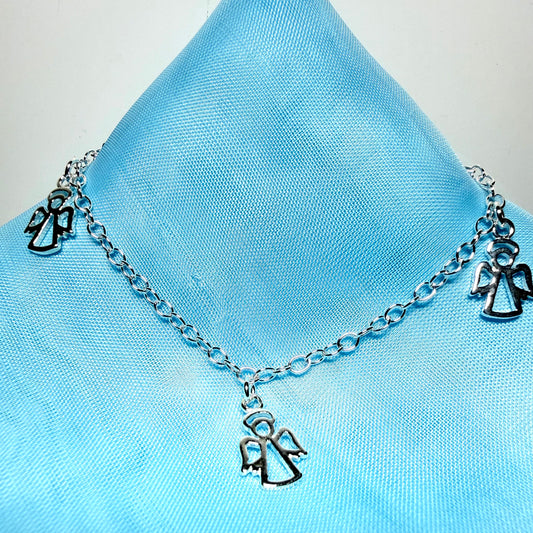Angel shaped solid sterling silver bracelet