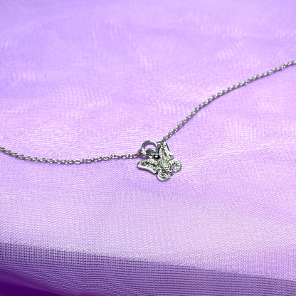 Anklet Butterfly Charm Sterling Silver Solid Ladies Ankle Chain