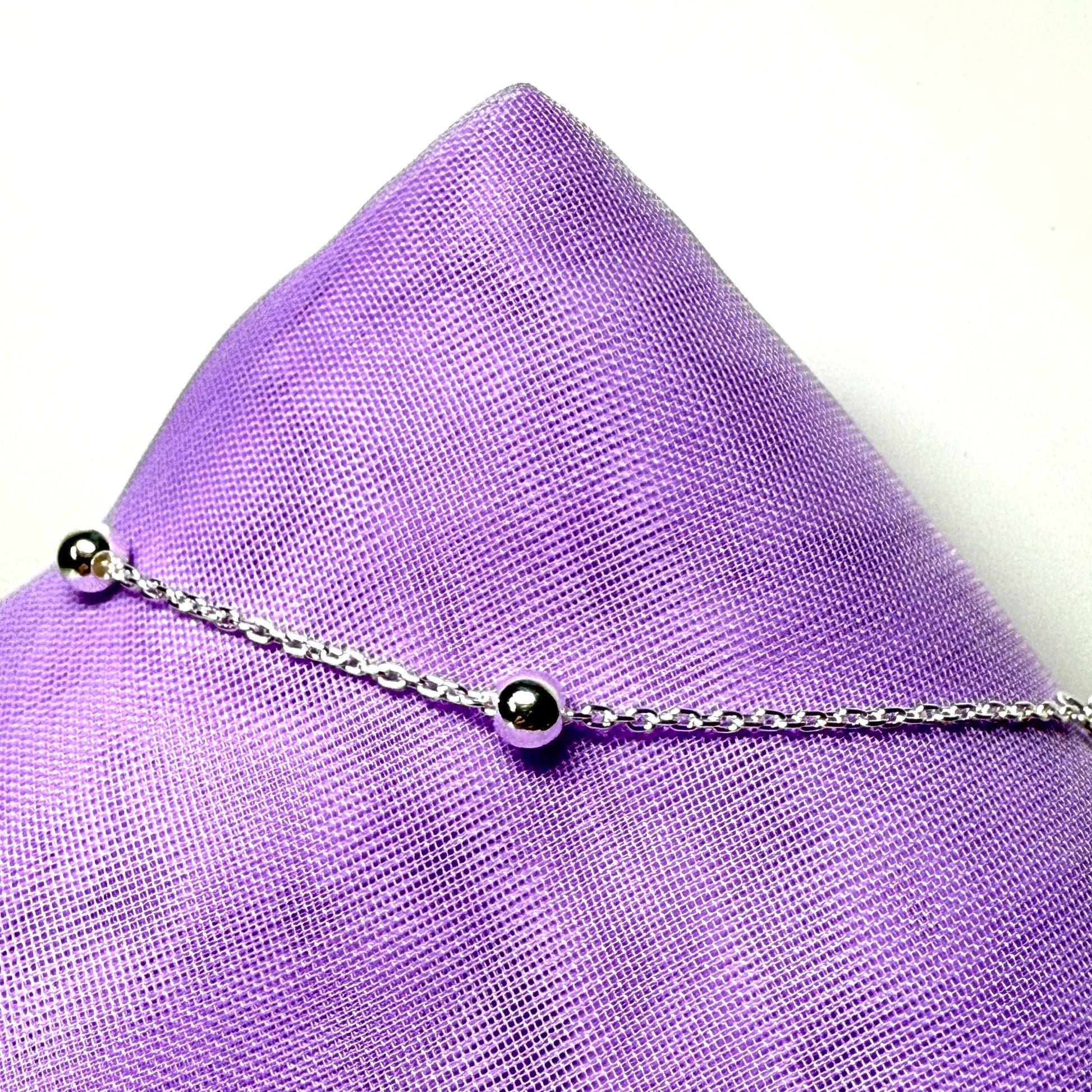 Ball bobble shaped charm bracelet ladies solid sterling silver