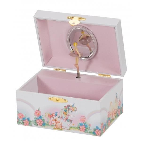 Ballerina Pink And White Unicorn Musical Jewellery Box