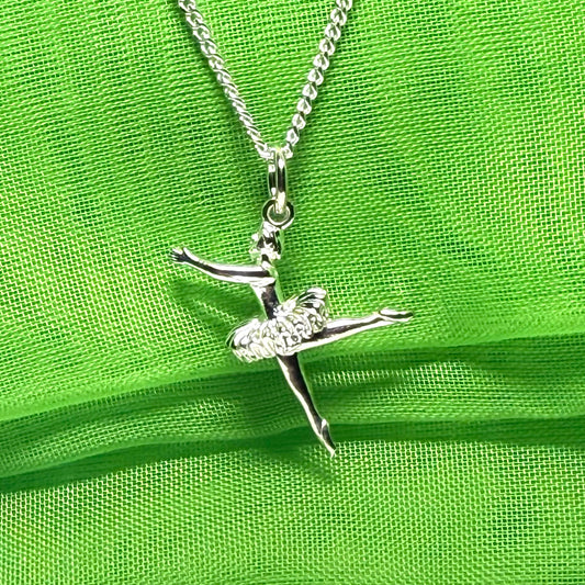 Ballerina Sterling Silver Necklace Pendant