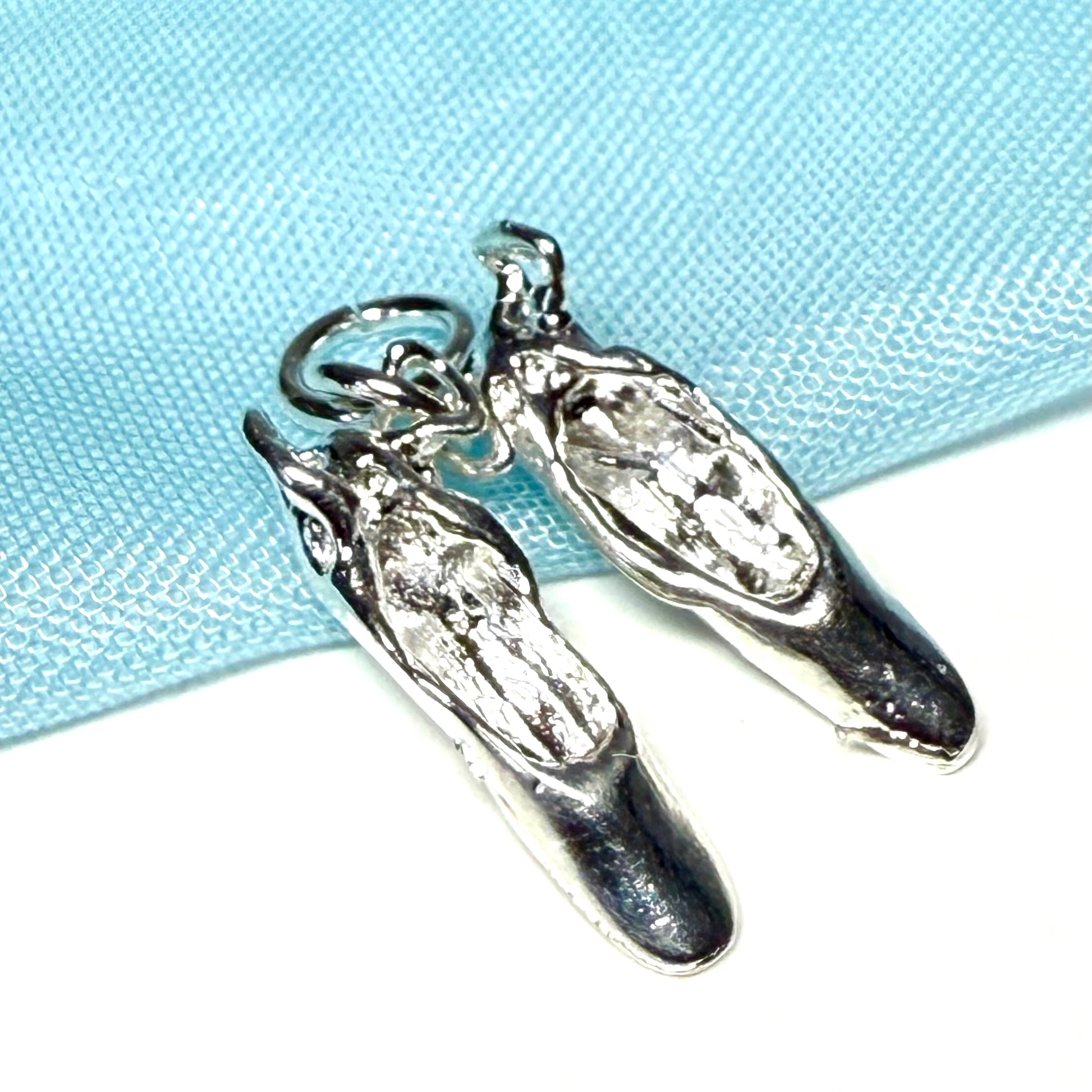 Ballet slippers solid charm sterling silver ballerina slippers