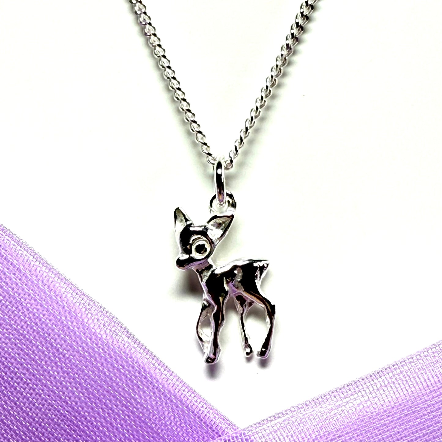 Bambi Necklace Sterling Silver With Chain