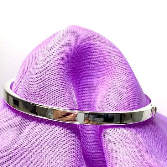 Bangle sterling silver round with a classic plain polished design