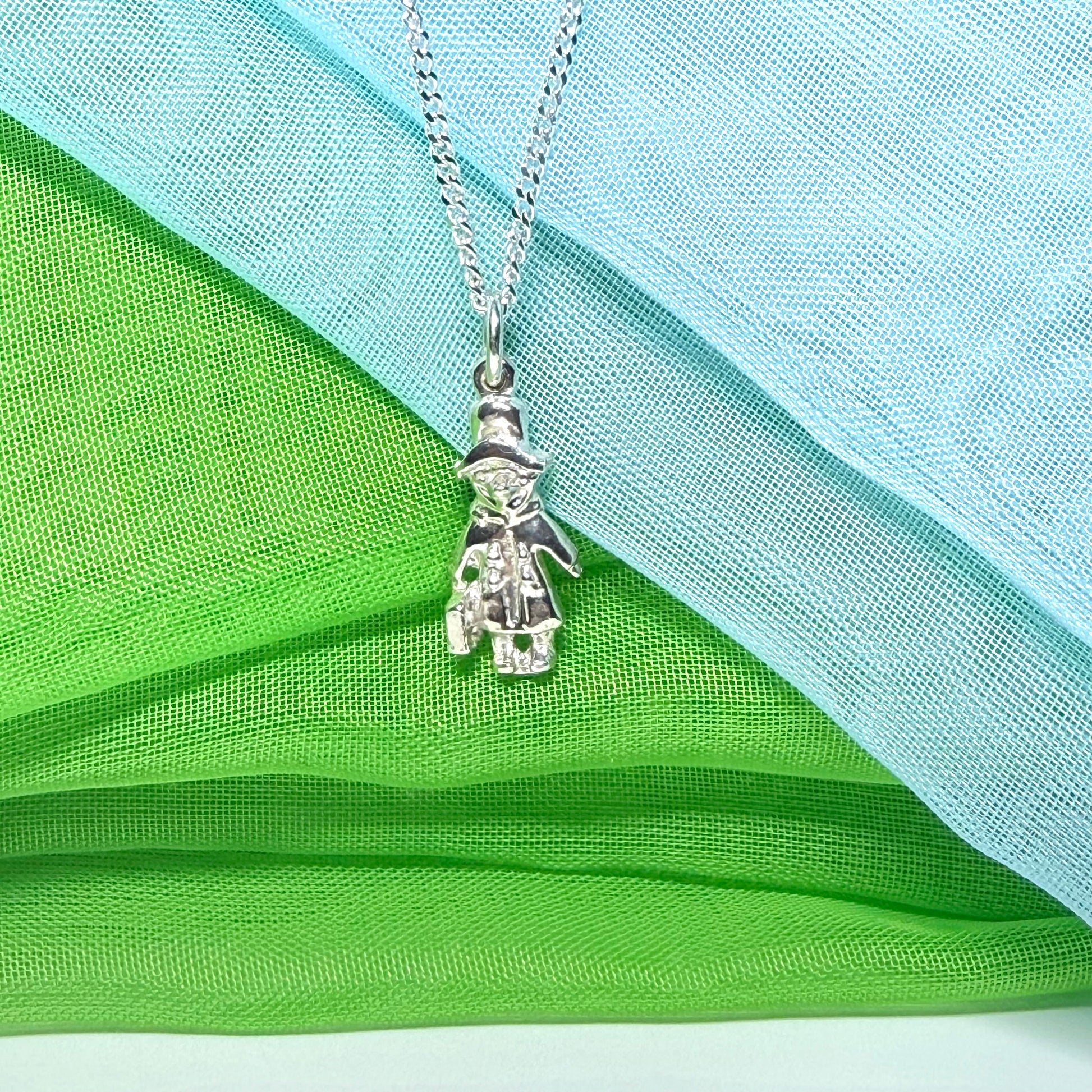 Bear With Suitcase Necklace Sterling Silver Pendant