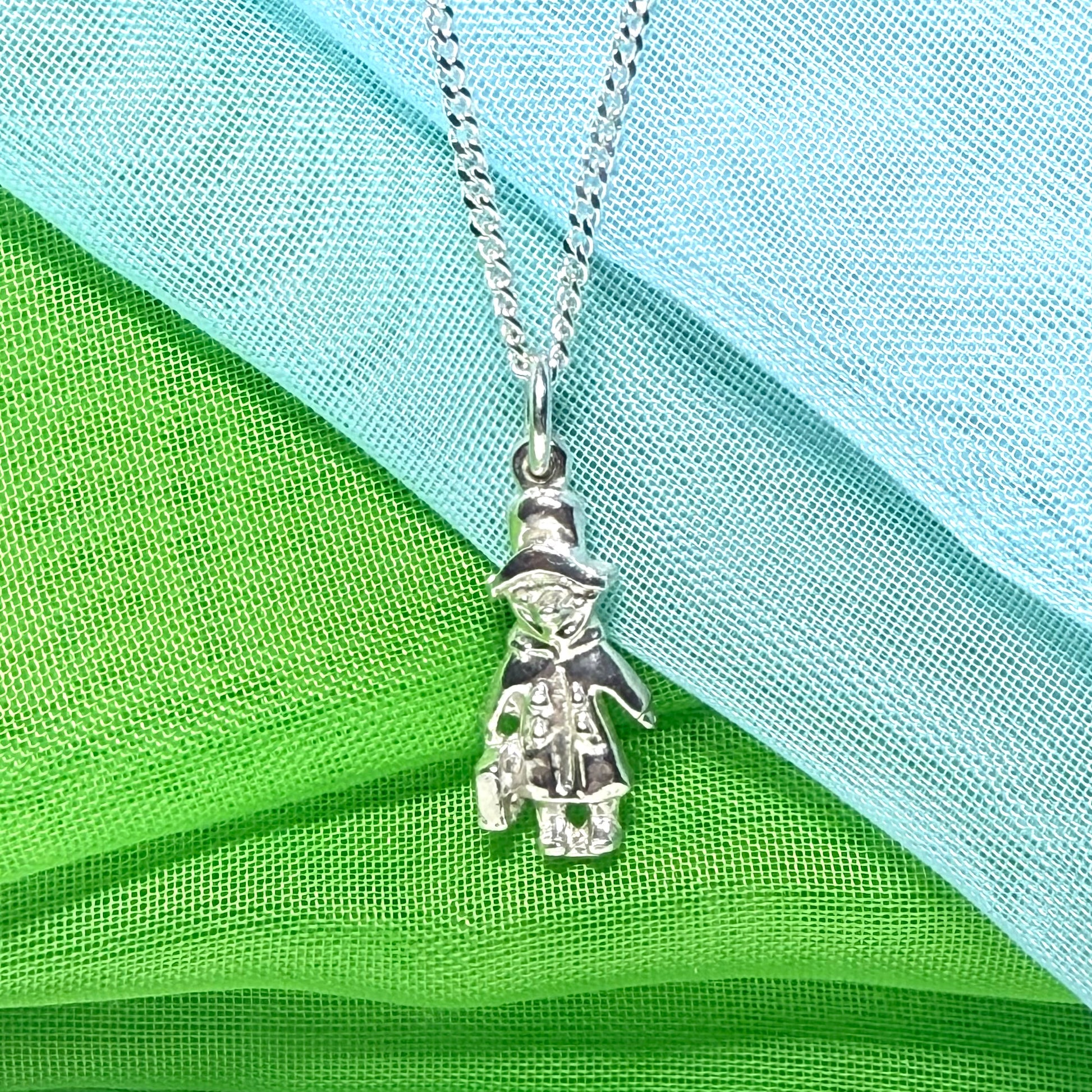 Bear With Suitcase Necklace Sterling Silver Pendant