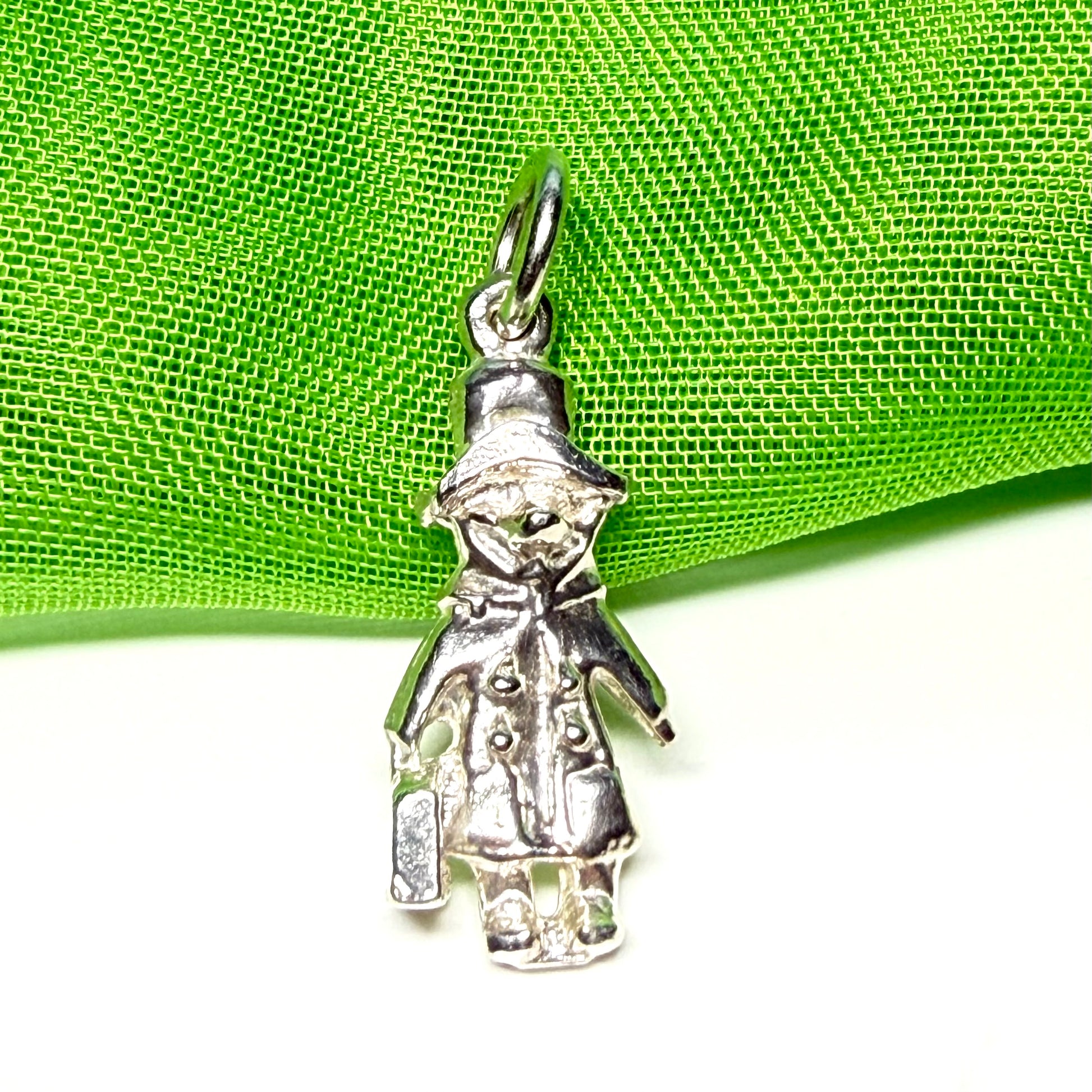 Bear With Suitcase Sterling Silver Charm