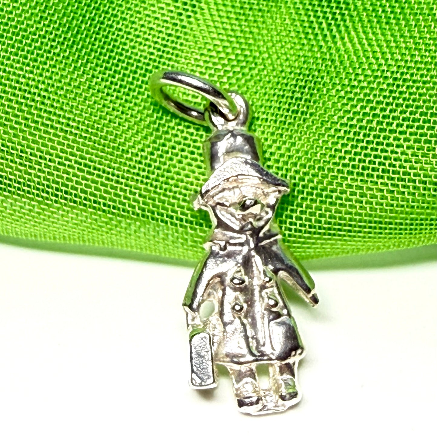 Bear With Suitcase Sterling Silver Charm