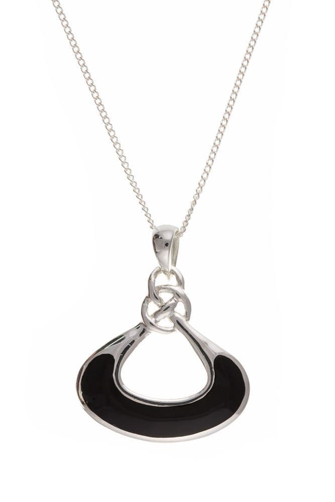 Black Celtic sterling silver onyx necklace