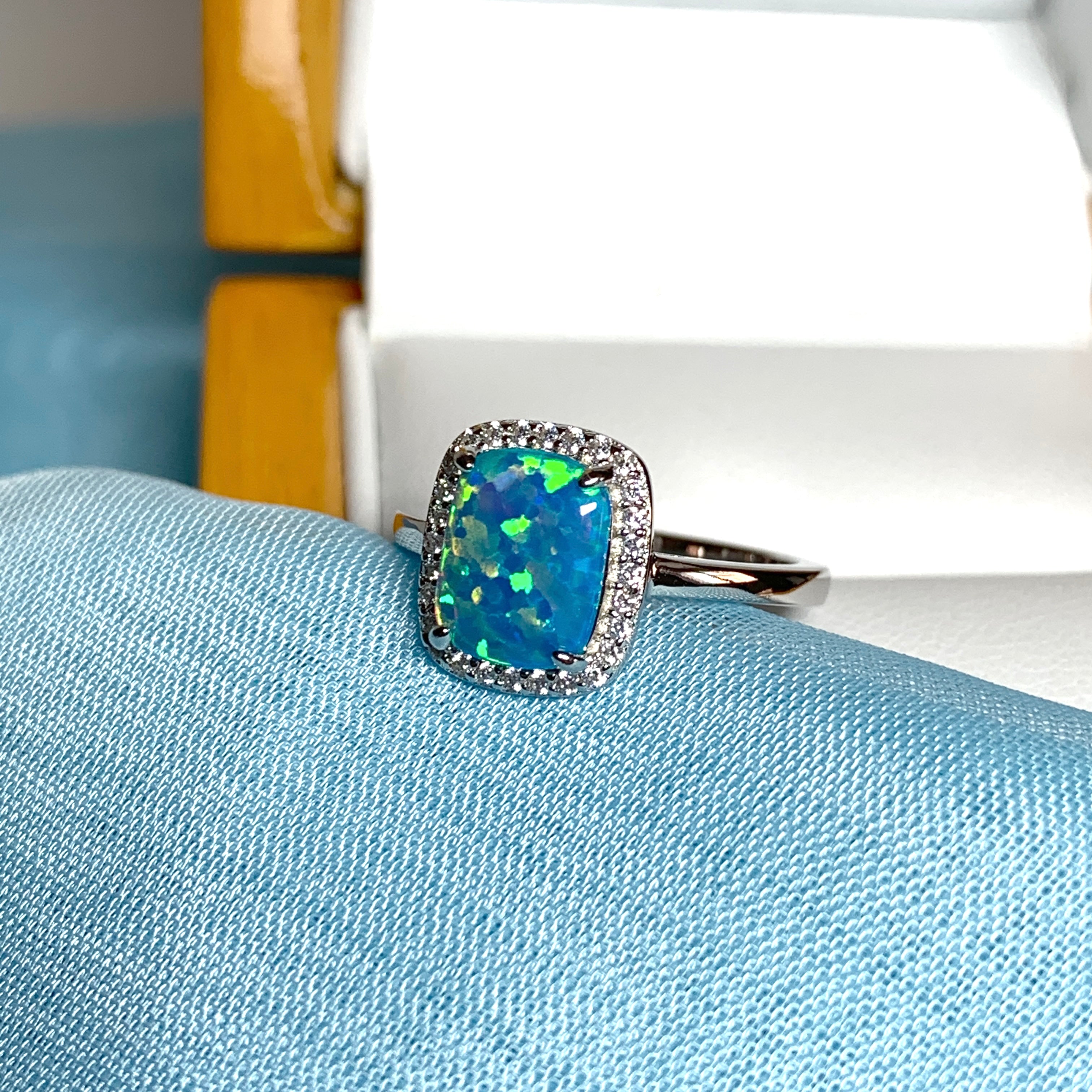 Sterling opal clearance ring