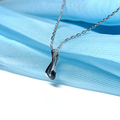 Blue sapphire white gold necklace