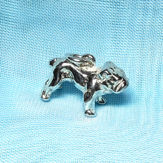British bulldog charm solid sterling silver