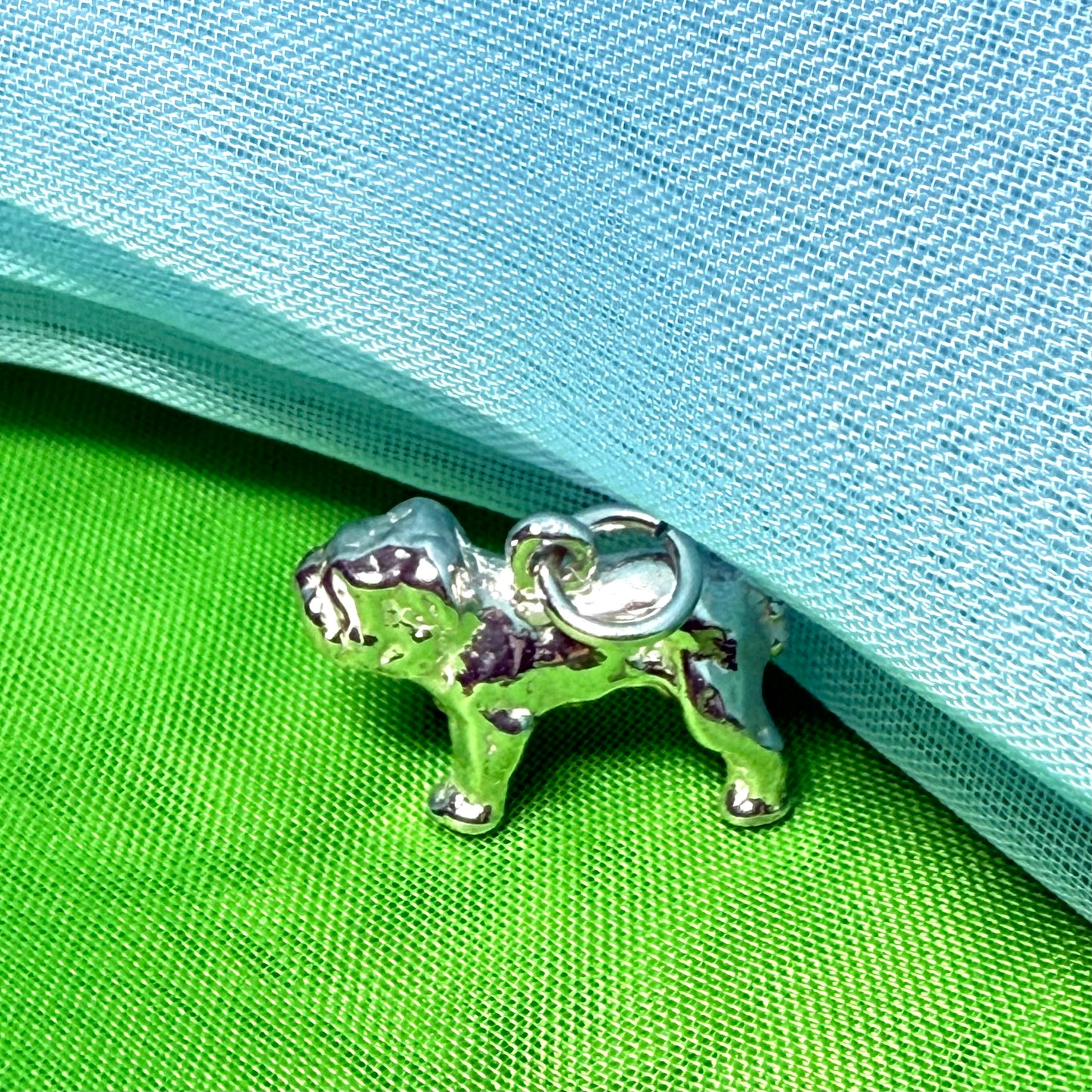 British bulldog charm solid sterling silver