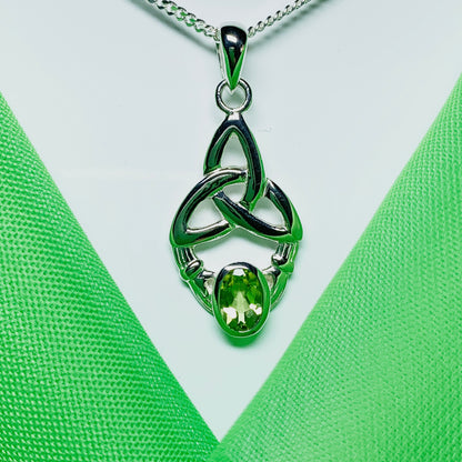 Celtic oval peridot necklace