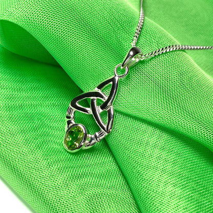 Celtic oval peridot necklace