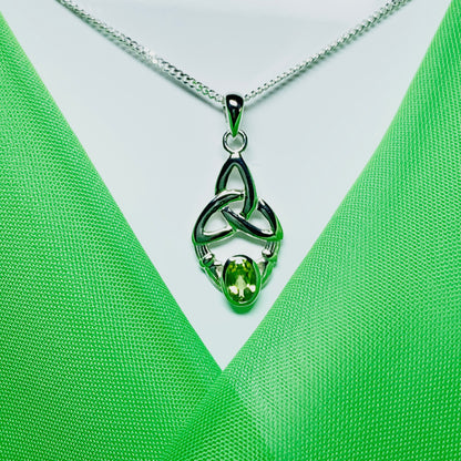 Celtic oval peridot necklace