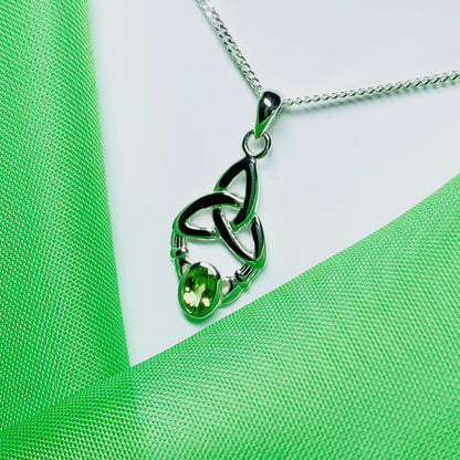 Celtic oval peridot necklace