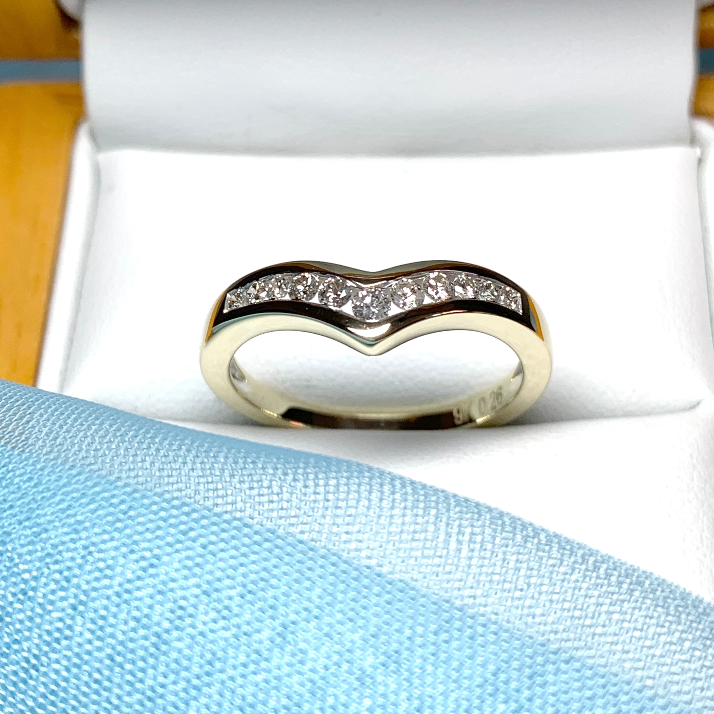 950 Platinum 5 Diamond Wishbone Wedding Ring – Lilia Nash Jewellery