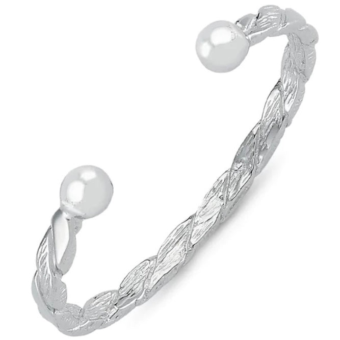 Childs torque bangle solid sterling silver