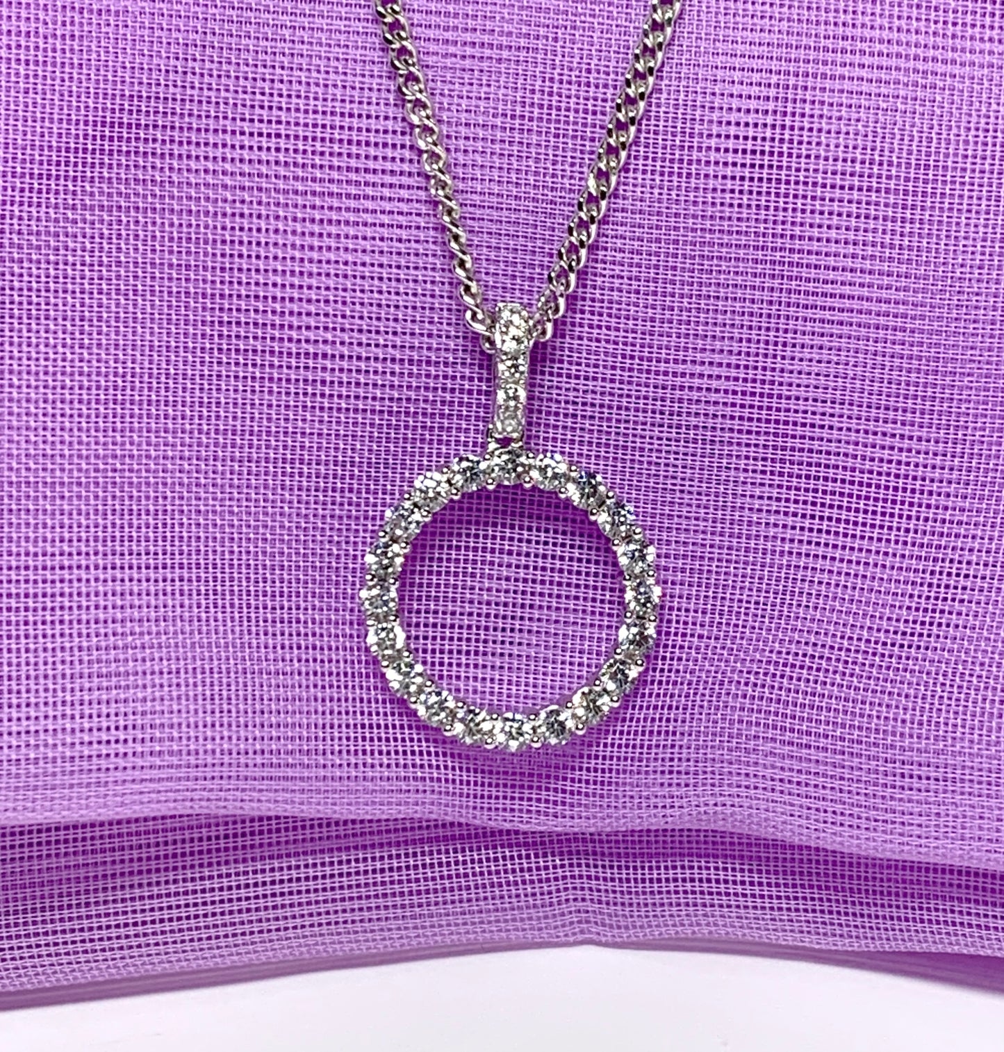 Circle of Life round necklace cubic zirconia pendant