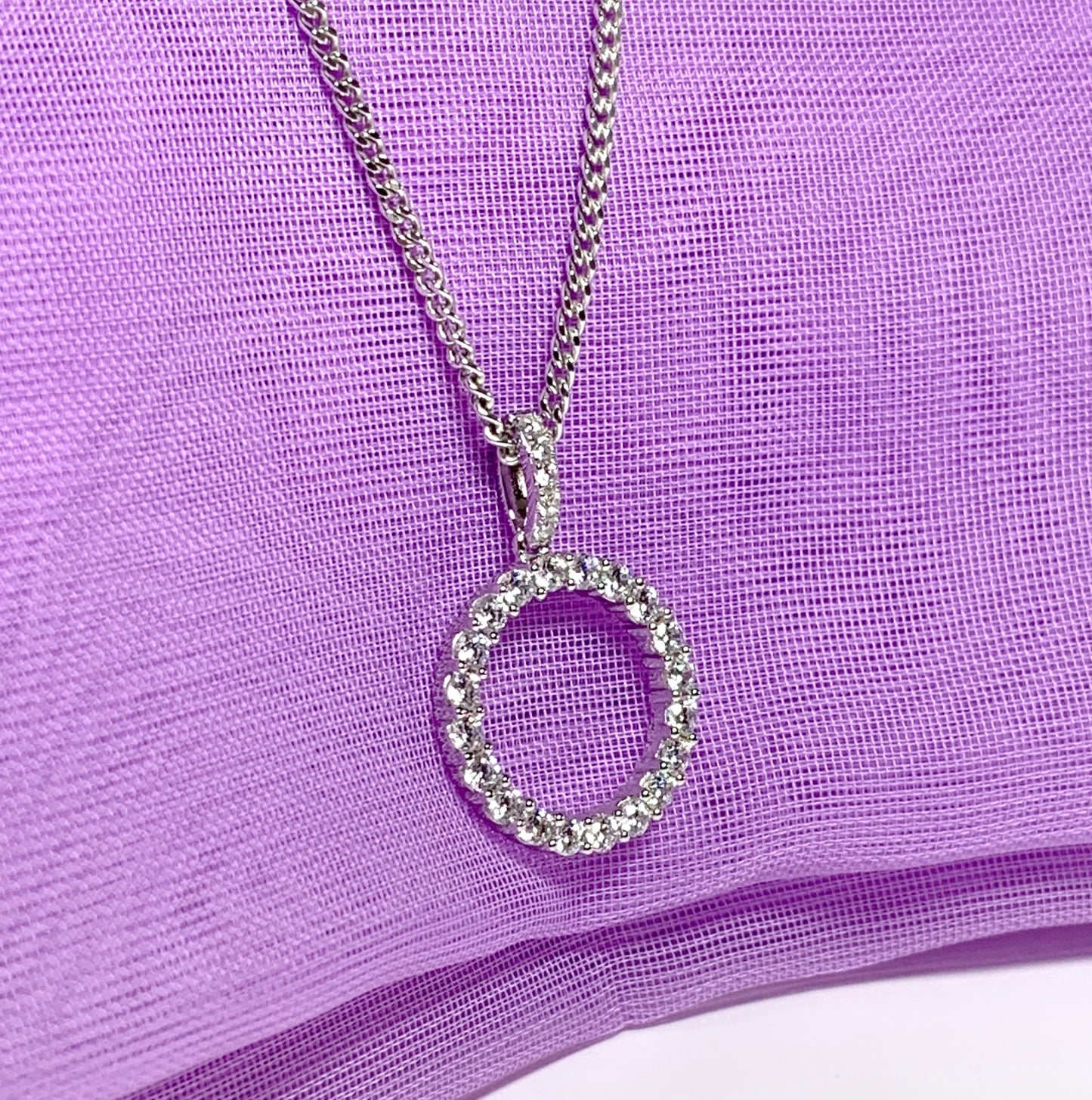 Circle of Life round necklace cubic zirconia pendant