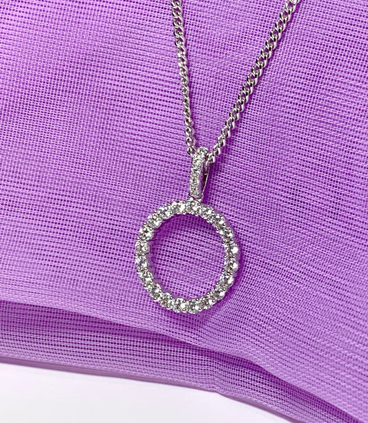 Circle of Life round necklace cubic zirconia pendant