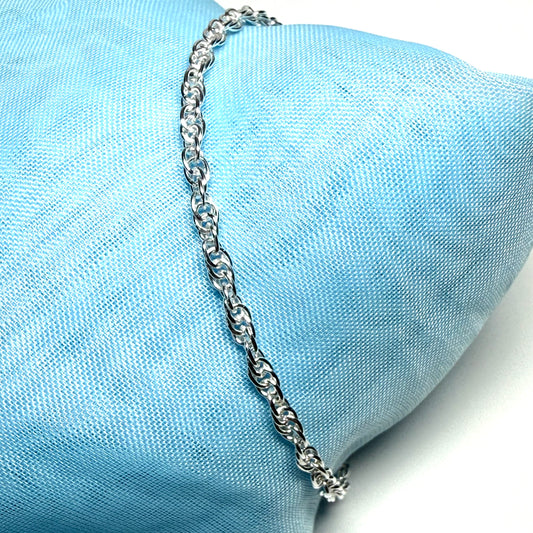 Prince Of Wales Link Ladies Polished Solid Sterling Silver Braceletv