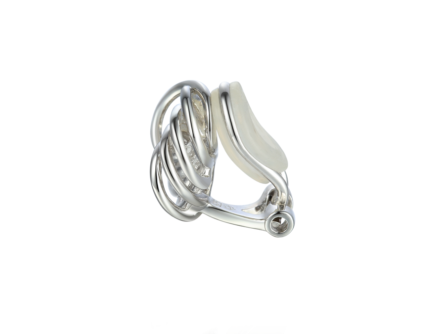 Clip on earrings sterling silver large knot swirl design