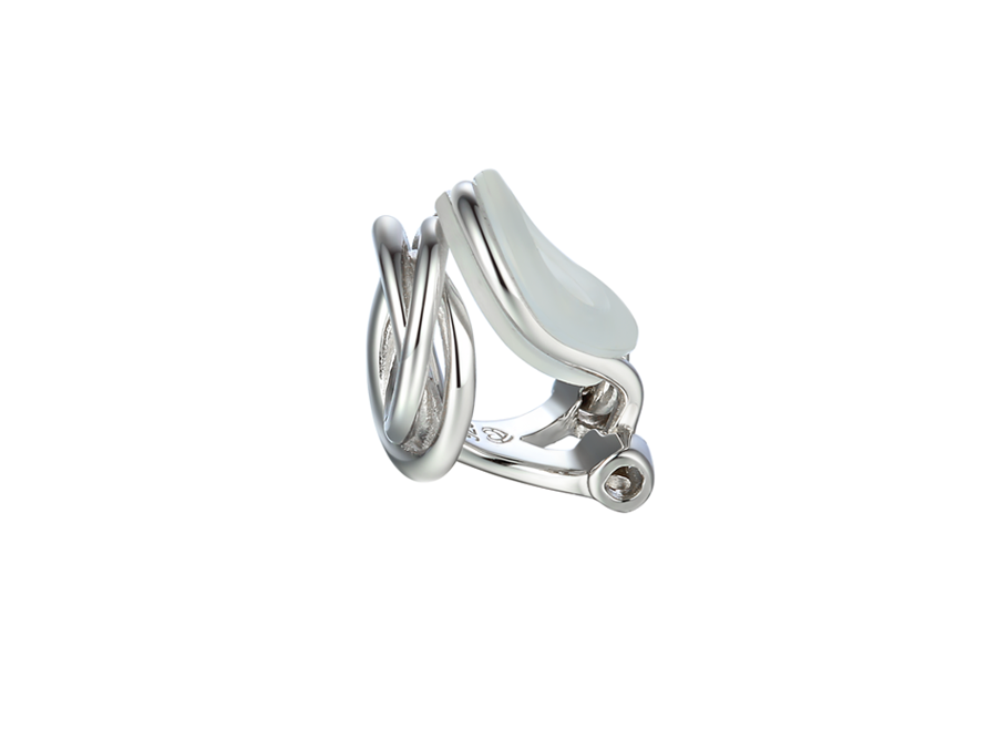 Clip on earrings sterling silver open knot design