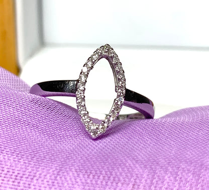 Diamond Cluster White Gold Open Pierced Dress Ring