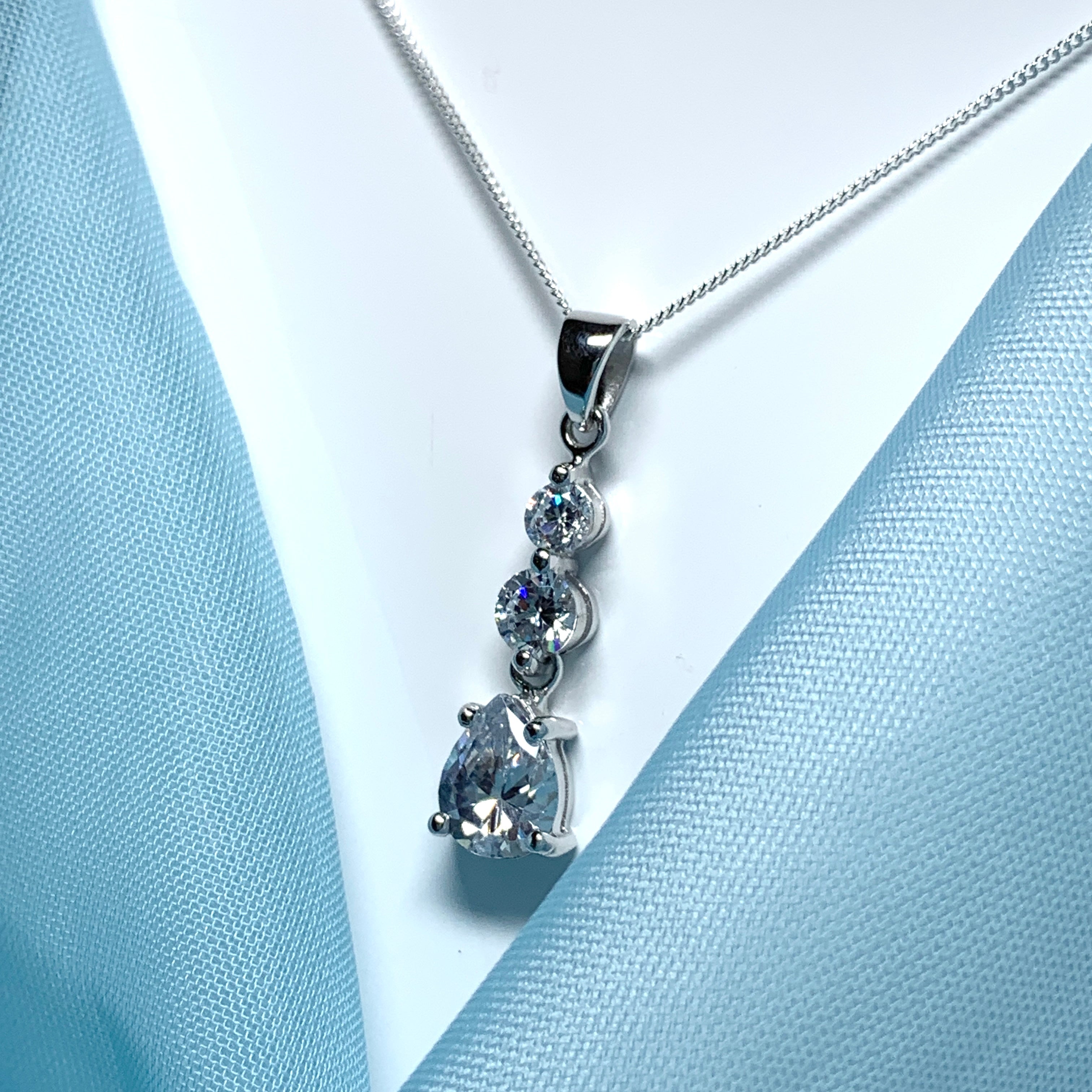 Silver chain with cubic on sale zirconia