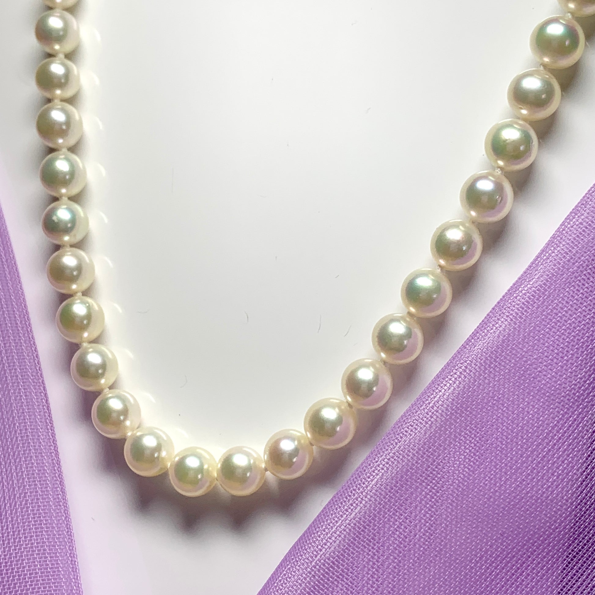 Cultured pearl single row necklace