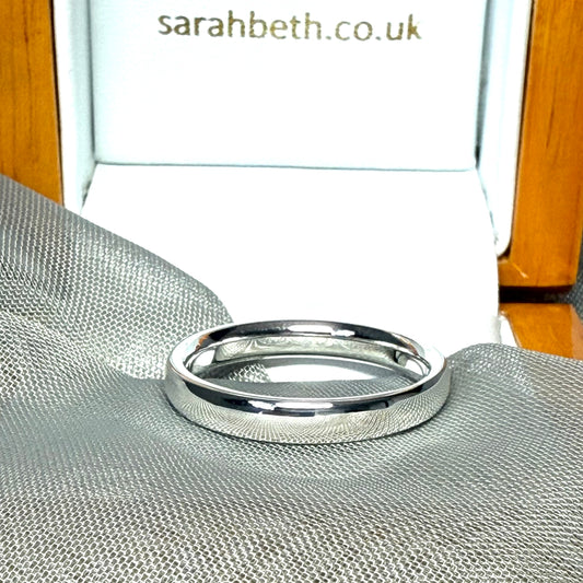 Polished Plain Sterling Silver Wedding Ring 3 mm Wide Rounded