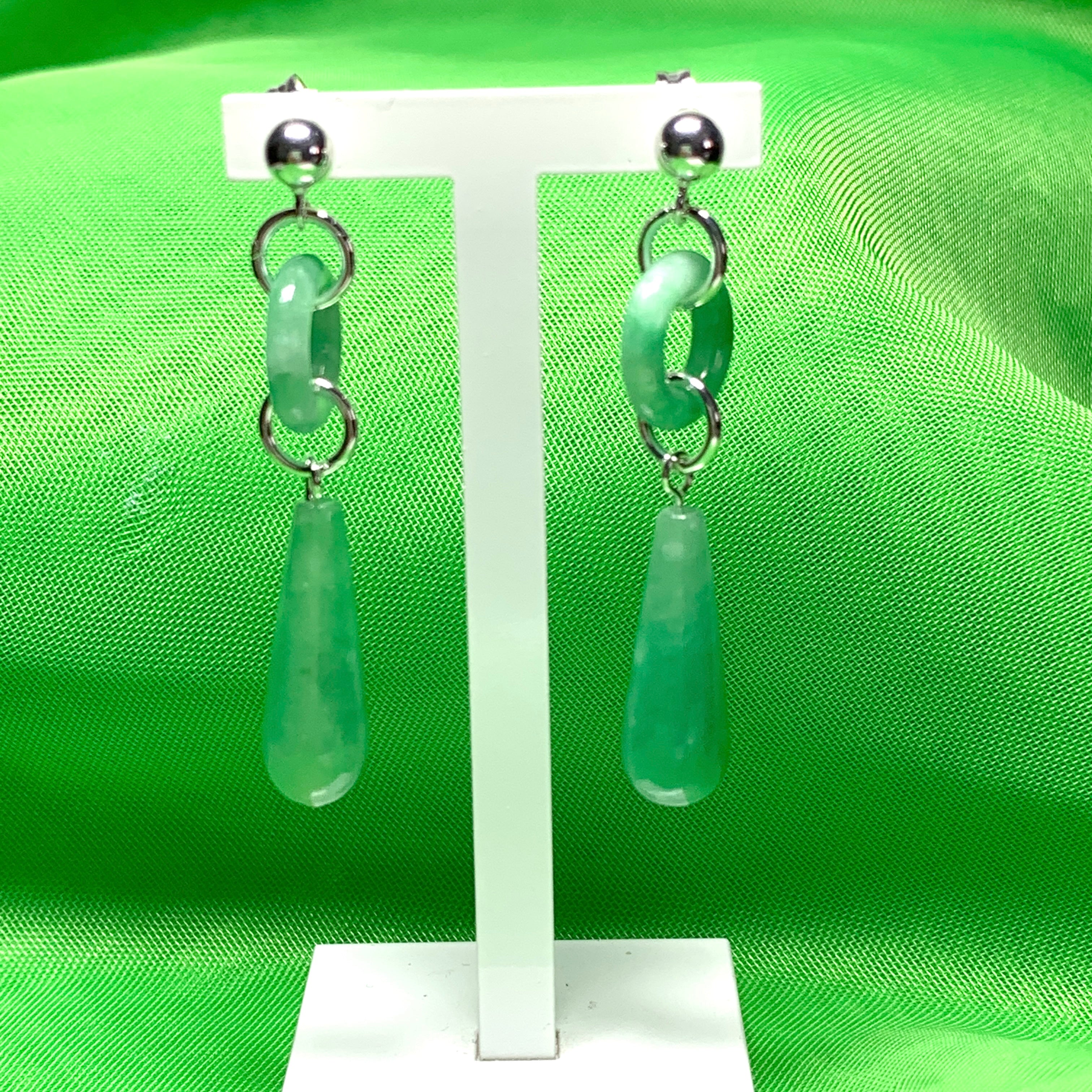 Dark green hot sale drop earrings