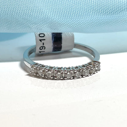 Nine Stone Diamond Claw Set Eternity Ring White Gold 36 Points