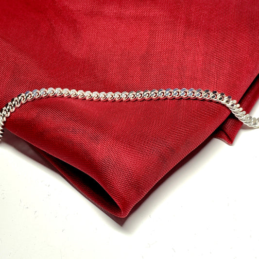 Diamond cut curb link solid sterling silver ladies bracelet