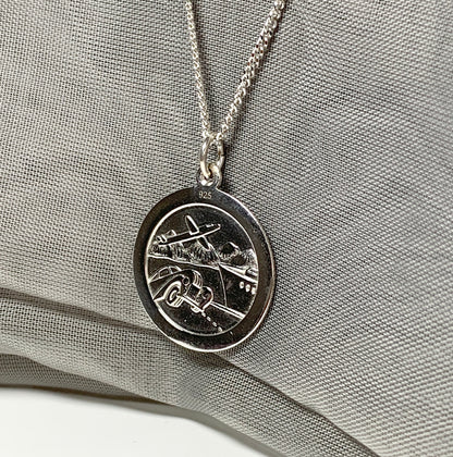 Men’s double sided St. Christopher solid sterling silver round shaped