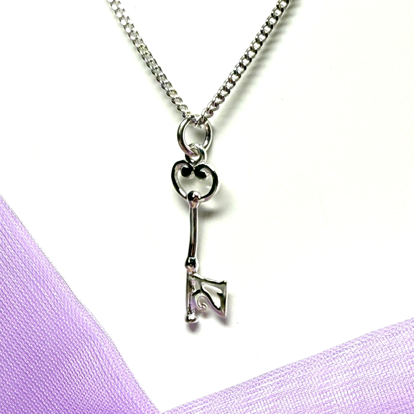 21st Key necklace sterling silver pendant