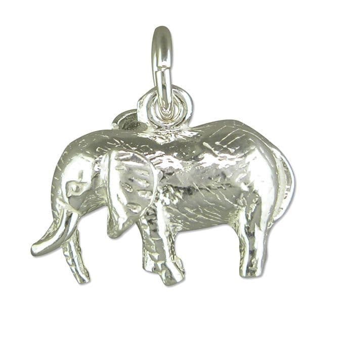 Elephant Charm Sterling Silver Necklace Pendant