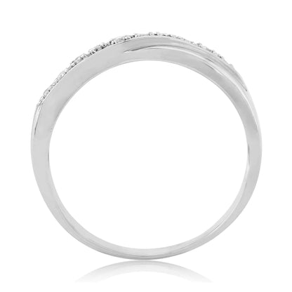 Cross Over Eternity Ring Diamond White Gold