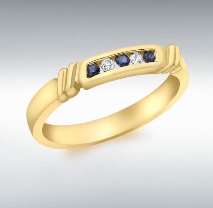 Eternity Ring Sapphire And Diamond Channel Set Yellow Gold