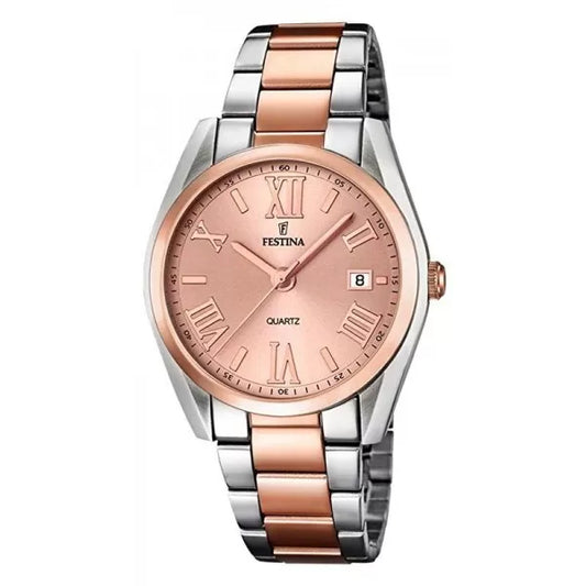 F16795/2 Festina Ladies Rose Gold Plated Bracelet Watch Rose Coloured Dial