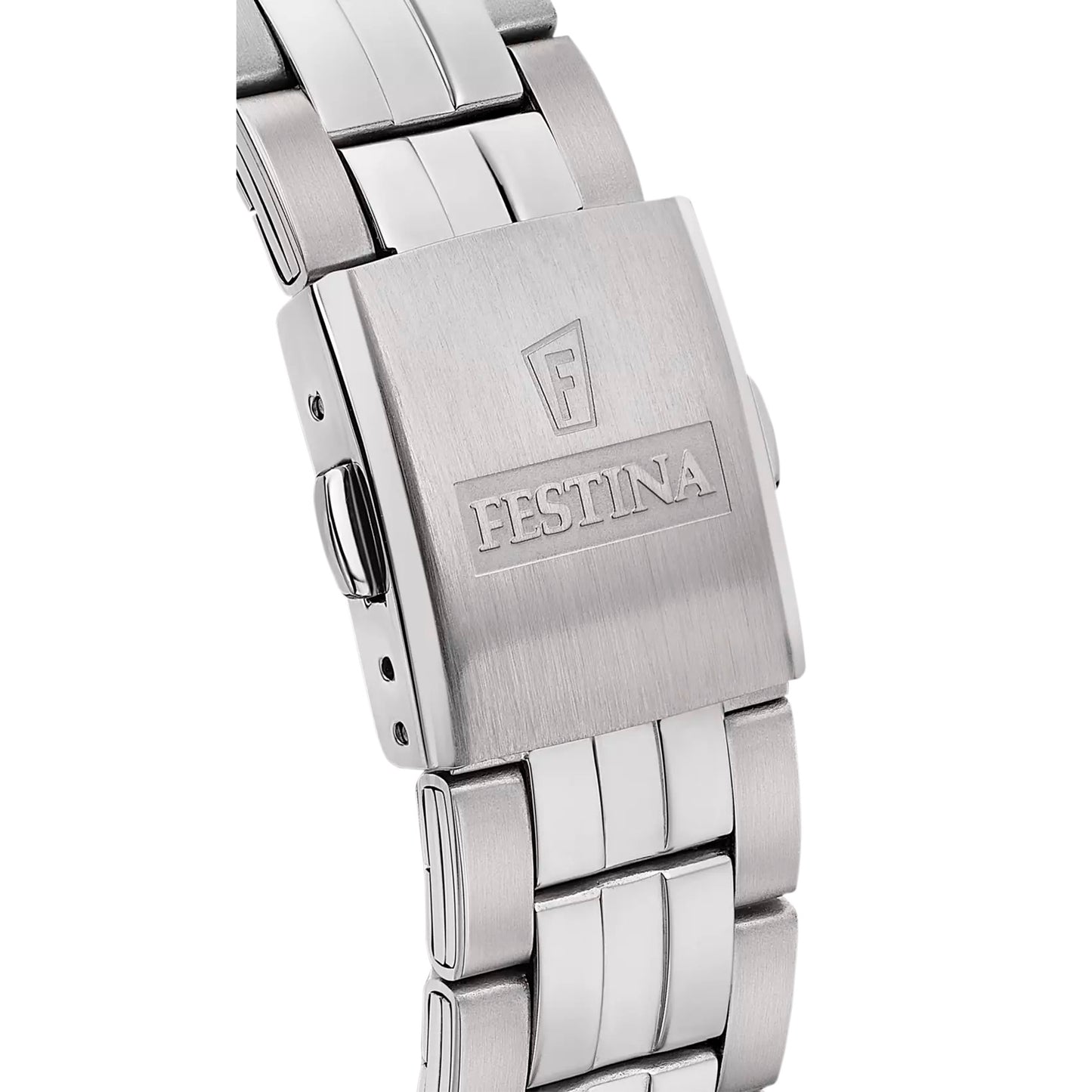 F20425/7 Festina Mens Stainless Steel Green Round Bracelet Watch Date Feature clasp