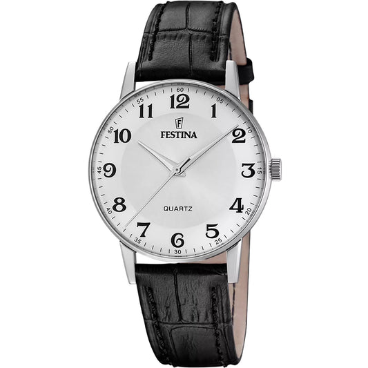 F20690/1 Festina Men's White Round Leather Strap Watch
