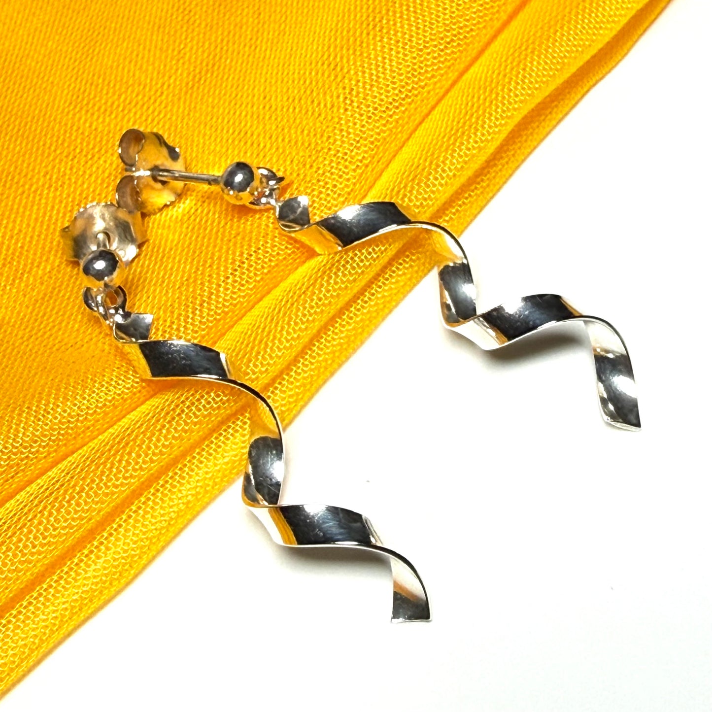 Fancy swirl drop earrings sterling silver