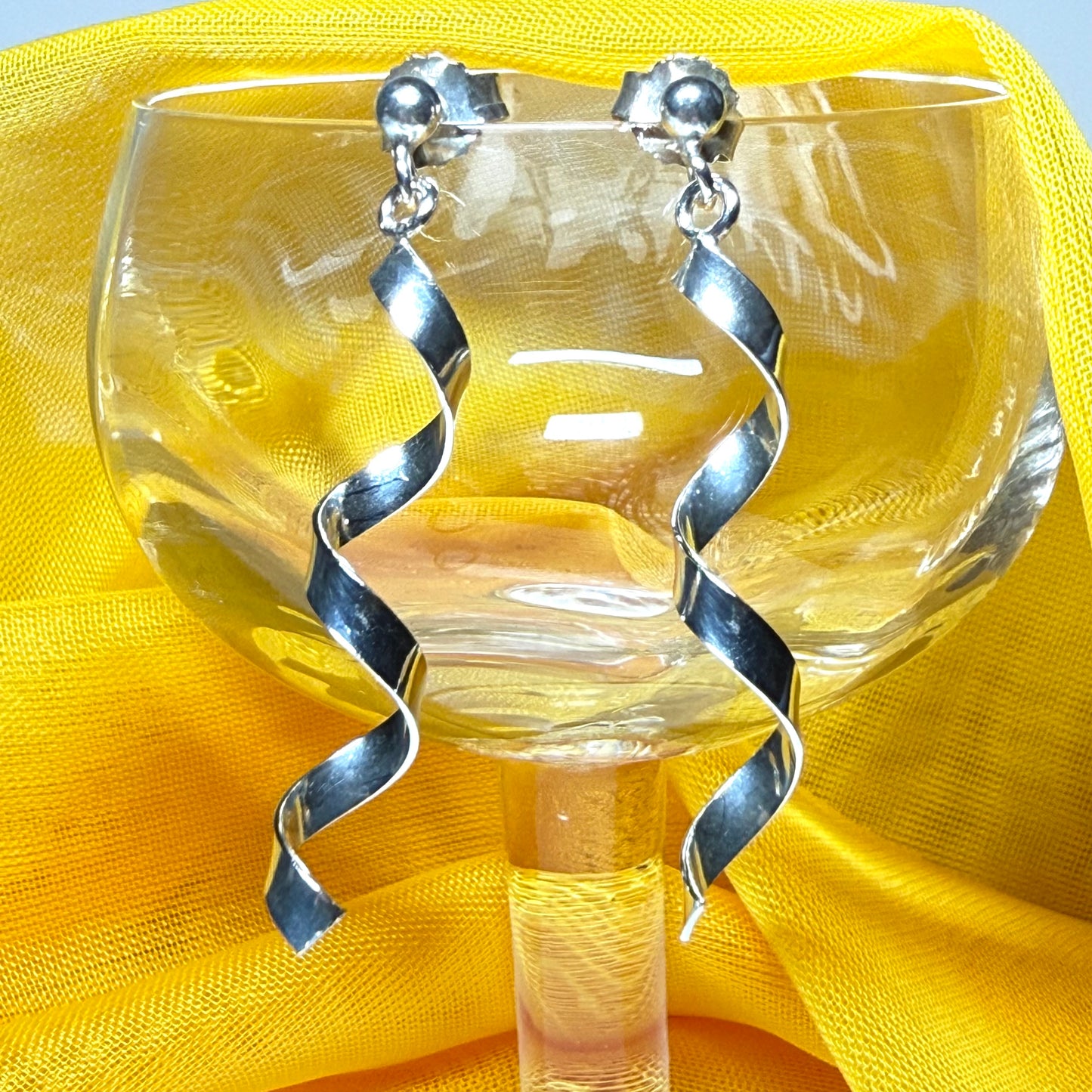 Fancy swirl drop earrings sterling silver